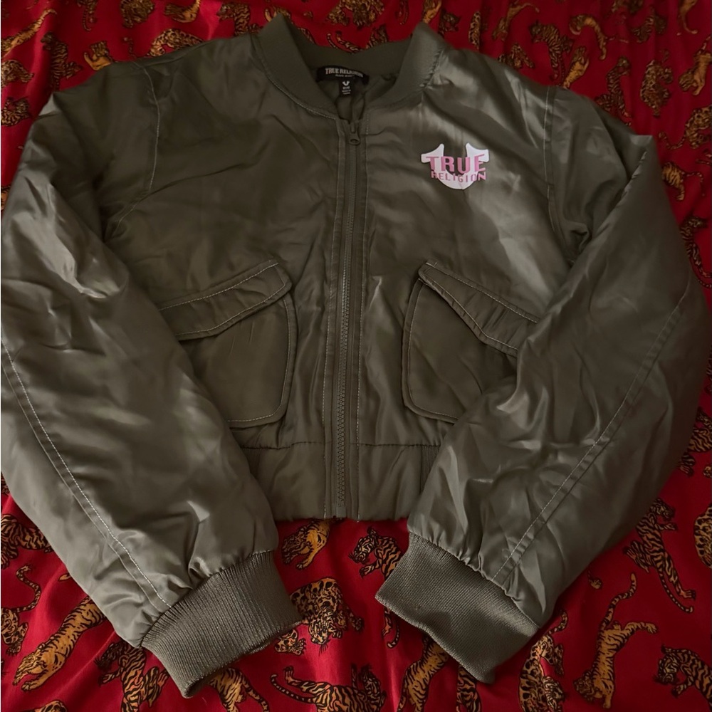 True Religion Khaki Bomber Jacket